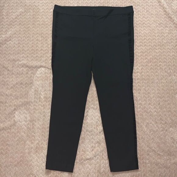 LOFT Women’s Black Marisa Trousers with Velvet Line - Picture 2 of 7